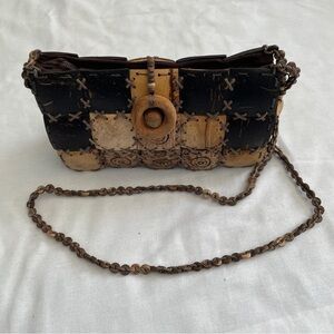 Boho Bohemian Tribal Island Crossbody Handbag ~ Coconut Wood Beaded Patchwork